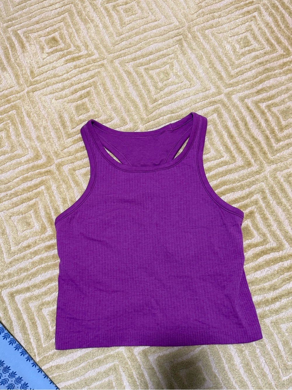 lululemon athletica Purple Ribbed Racerback Crop Tank ebb to street